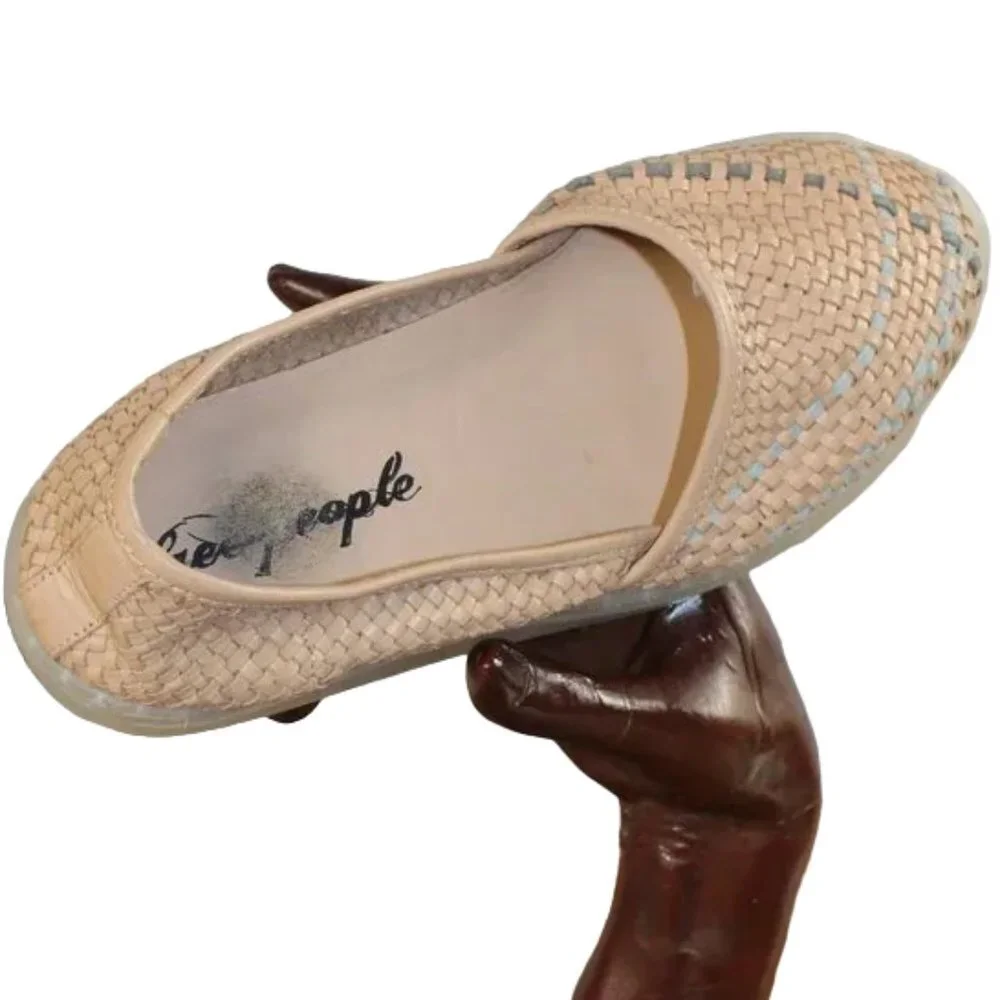 Free People Santorini Natural Combo & Gray Woven Slip-On, Size 36 (US 6)